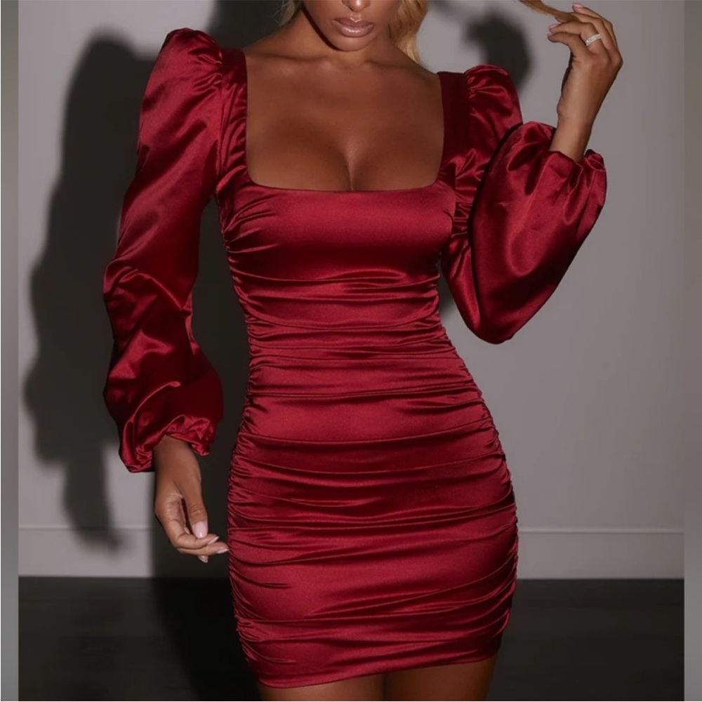 Oh Polly red/burgundy mini dress